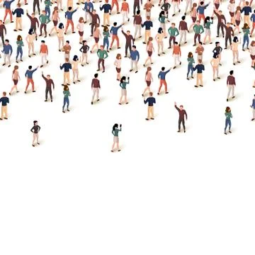 Large group of people on white background. People communication concept. Stock Illustration