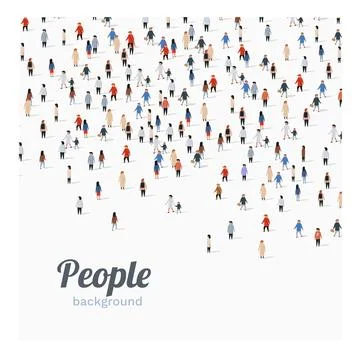 Large group of people on white background. People communication concept. Stock Illustration
