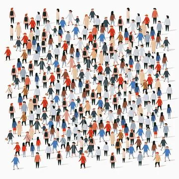 Large group of people on white background. People communication concept. Stock Illustration