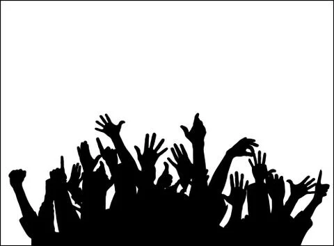 Large group of raising hands Stock Illustration