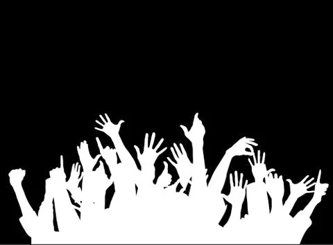 Large group of raising hands Stock Illustration