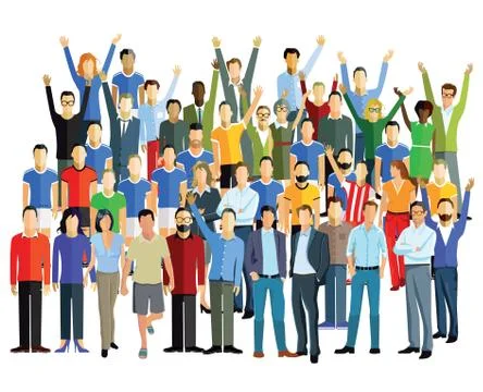 Large group of spectators illustration Stock Illustration