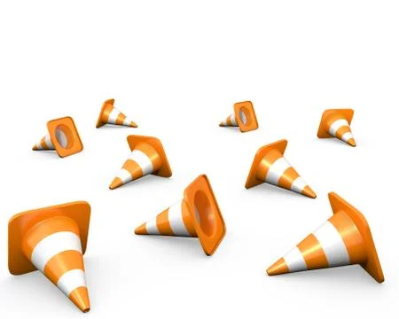 Large group of traffic cones Stock Illustration