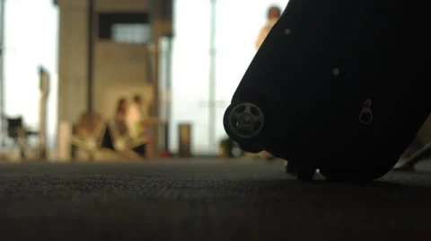 Large Group Walks through Airport Stock Footage 48766698