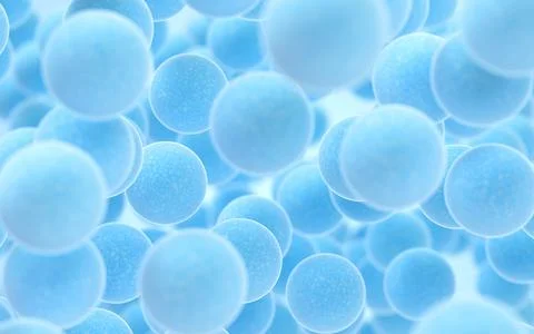 Large groups of streptococcus with blue background, 3d rendering. Stock Illustration
