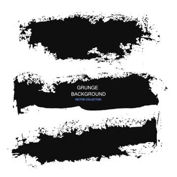 Large grunge elements set. Brush strokes, banners, borders, splashes splatt.. Stock Illustration