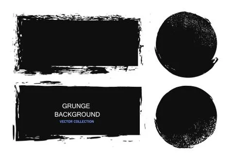 Large grunge elements set. Brush strokes, banners, borders, splashes splatt.. 스톡 일러스트