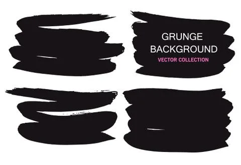 Large grunge elements set. Brush strokes, banners, borders, splashes splatt.. Stock Illustration
