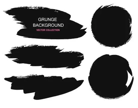 Large grunge elements set. Brush strokes, banners, borders, splashes splatt.. Illustrazione stock