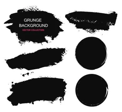 Large grunge elements set. Brush strokes, banners, borders, splashes splatt.. Illustrazione stock