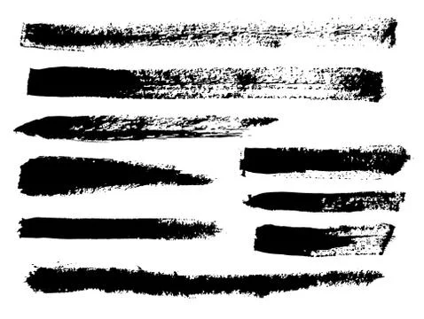 Large grunge elements set. Brush strokes, banners, borders, splashes splatt.. Illustrazione stock