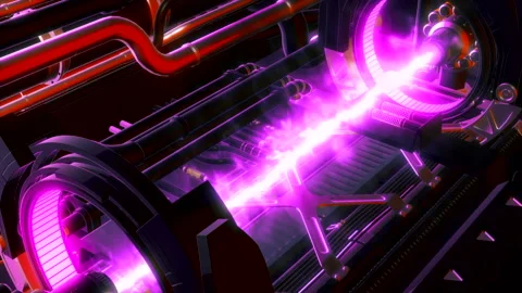 A large gust of current. Motion.A purple device in animation on which a bright 스톡 동영상 200847802