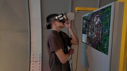 The large hadron collider's experimental caverns 100 metres below ground. Stock Footage 267965517