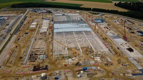Large hall under construction at a data center in Austria Stock Photos