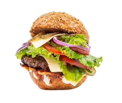 Large hamburger Stock Photos