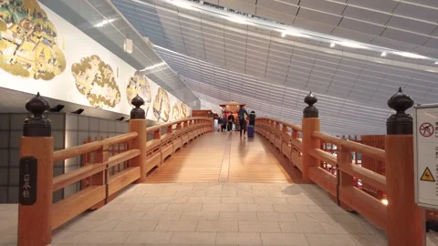 Large haneda-nihonbashi bridge inside Haneda Airport Stock Footage 153284498