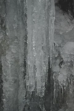 Large hanging icicles Foto stock