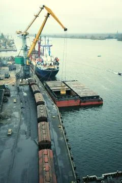 Large harbor terminal Stock Photos