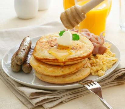 Large hearty cooked breakfast Stock Photos