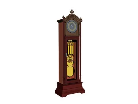 Large heavy grandfather clock with pendulum Stock Illustration