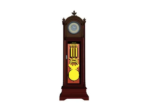 Large heavy grandfather clock with pendulum Stock Illustration