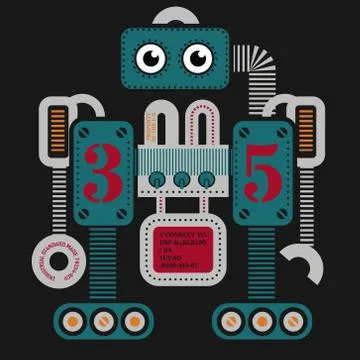 Large heavy robot Stock Illustration