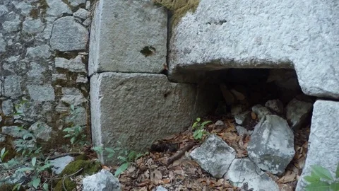 Large-hewn stones laying close-up in the ancient city Stock Footage 81745115