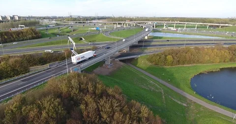 Large highway in Netherlands Stock Footage 97182083