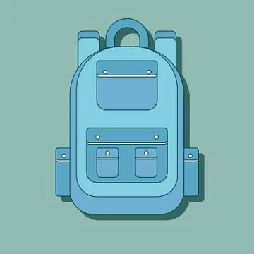 Large hiking backpack in flat design. Stock Illustration