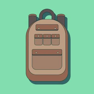 Large hiking backpack in flat design. Stock Illustration