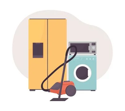 Large home appliance 2D vector isolated illustration Stock Illustration
