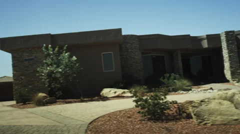 A large home in a desert area Stock Footage 62917697