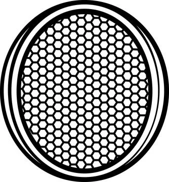 Large honeycomb grid disc modifier line art icon Stock Illustration