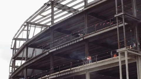 Large Hospital Under Construction Stock Footage 87481363