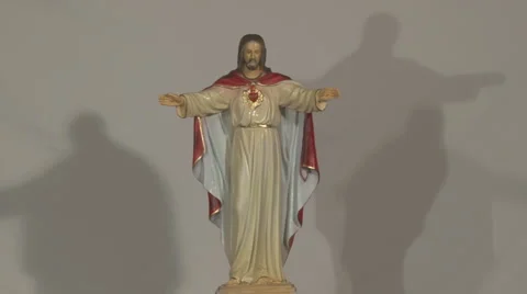 Large Host in Front of Jesus Stock Footage 5090213