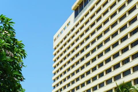 Large hotel building close up Stock Photos
