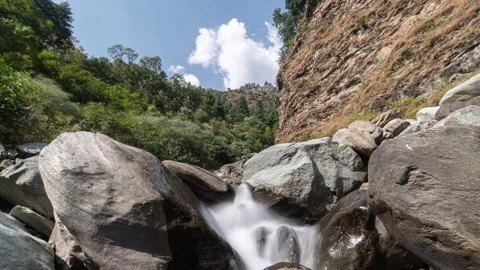 A large Hymalayan mountain in the background. Timelapse 4k Stock Footage 141707002