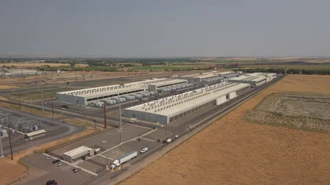Large Hyperscale Data Center Campus in Hermiston Oregon Stock Footage 348123973