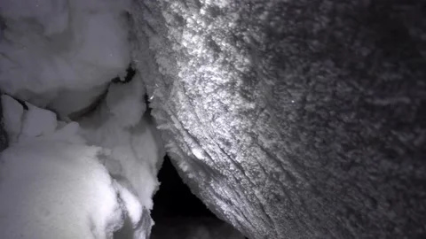 A large ice cave covered with white snow. Stock-Footage 234211589