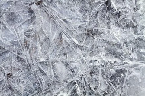 Large ice crystals formed the surface Stock Photos