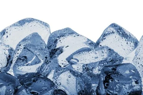 Large ice cubes with droplets Stock Photos