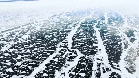 A large ice stream from above Stock Footage 169565833