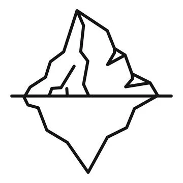 Large iceberg floating with hidden danger below water line Stock Illustration