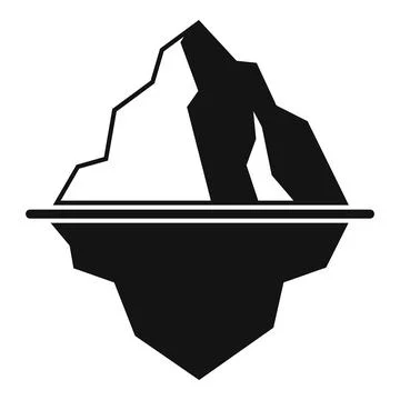 Large iceberg floating with hidden underwater part icon Stock Illustration