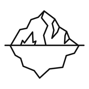 Large iceberg floating with hidden underwater part Stock Illustration