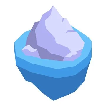 Large iceberg floating in ocean showing only tip Stock Illustration