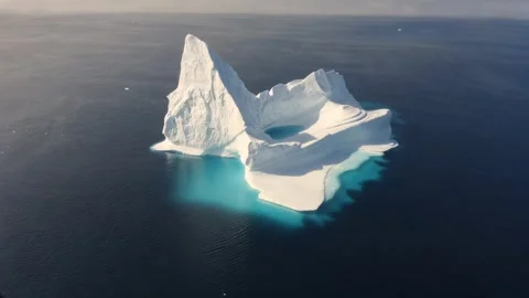 Large iceberg floating in the open sea. Stock Footage 297844166