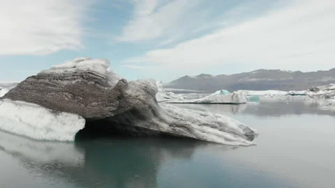 Large Iceberg Sweeping Drone Stock Footage 186809462