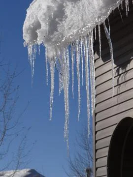 Large icicles Stock Photos