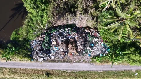 Large illegal dump site with plastic waste Stock-Footage 344814306